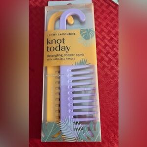 Lemon Lavender Purple Detangling Shower Comb 2 pack